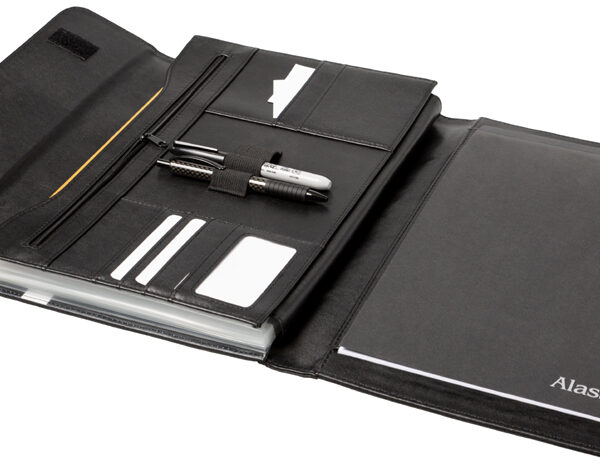 STOP schrijf- en opbergmap RPET BALI, A4, gerecycled PET, antraciet