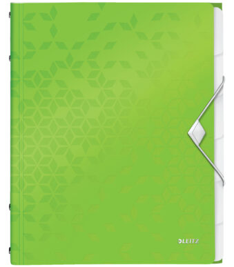 LEITZ sorteermap WOW, DIN A4, PP, 6 vakken, groen-metallic