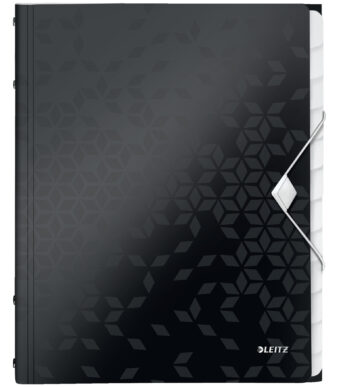 LEITZ sorteermap WOW, DIN A4, PP, 12 vakken, zwart-metallic