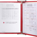 Metalen wandsysteem voor tentoonstellen van documenten formaat A4