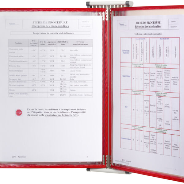 Metalen wandsysteem voor tentoonstellen van documenten formaat A4