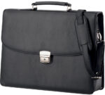 Aktetas 'Anzio', namaak leer, zwart