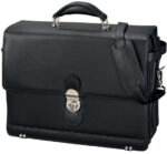 Aktentas 'Monza', leer, zwart