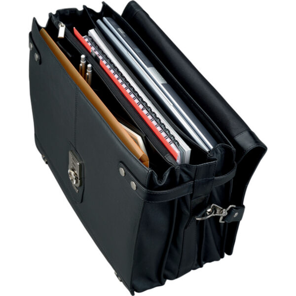 Aktentas 'Monza', leer, zwart