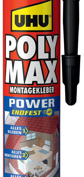 UHU montagelijm POLYMAX POWER EINDVAST, zwart, 425 g
