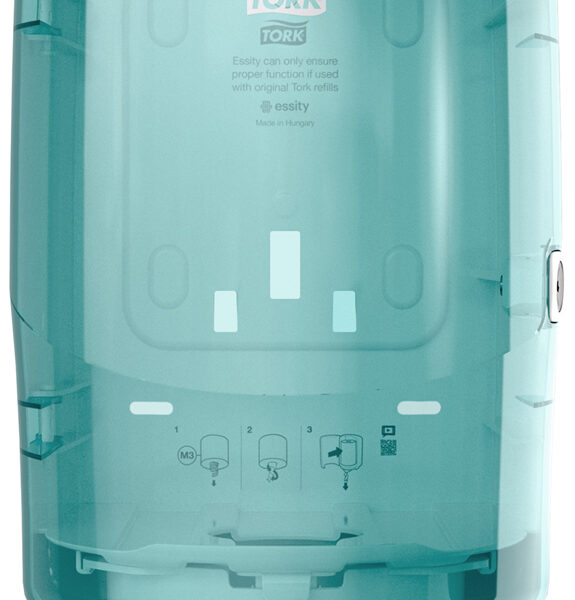 Tork Reflex-dispenser voor in rol gedraaide reinigingsdoeken Mini, turkoois/wit