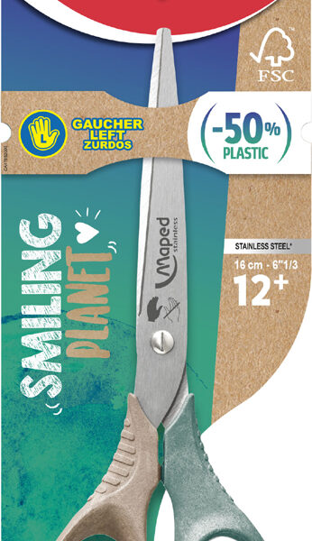 Maped schaar SMILING PLANET, rond, 160 mm, voor linkshandig