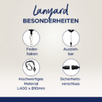 AVERY textiellint/keycord met oprolmechanisme, zwart