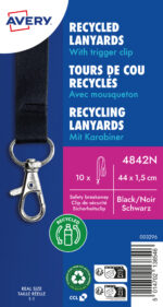 AVERY textiellint / keycord, van rPET, 440 x 15 mm, zwart