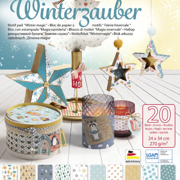 Inspiratieblok 'Wintermagie', 240 x 340 mm, 20 vellen