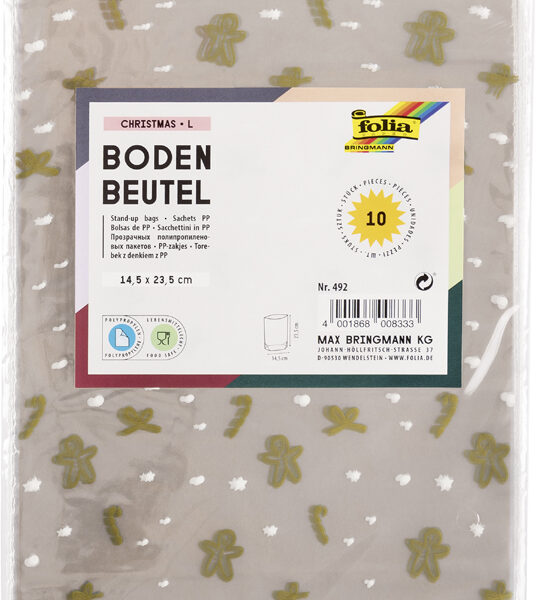 Kerstbodemzakjes, afmeting: 145 x 235 mm