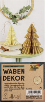 Honingraatdecoratie hygge kerstbomen, set van 2, maten klein/middel.