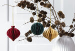 Honingraatballen Kerstmis, set van 3 ballen