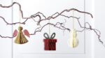 Honinggraatdecoratie kerst, cadeauverpakking 3 stuks