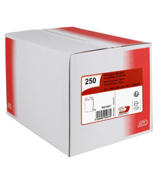 GPV akte-envelop met zijvouw en blokbodempen 24, 26 x 33 x 3 cm, zonder venster, zelfklevend, wit, 2