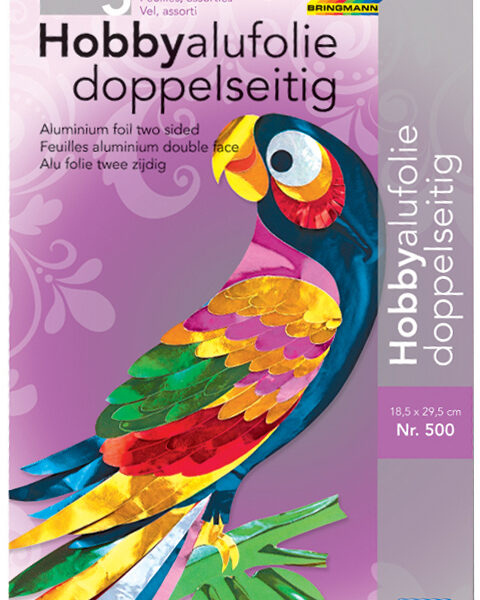 Aluminiumfolie om te knutselen, 185 x 295 mm, 5 vellen in knutselmap.