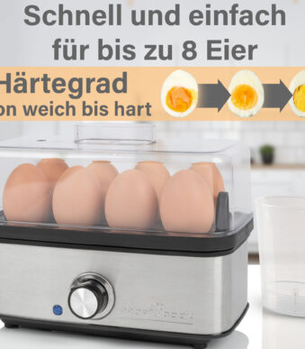 PROFI COOK eierkoker PC-EK 1275, zwart / zilver, 400 Watt