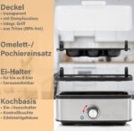 PROFI COOK eierkoker PC-EK 1275, zwart / zilver, 400 Watt