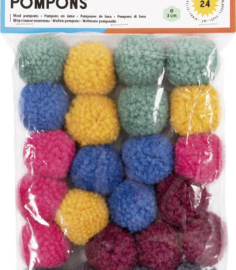 Gekleurde pomponnen 'Party', 24 stuks