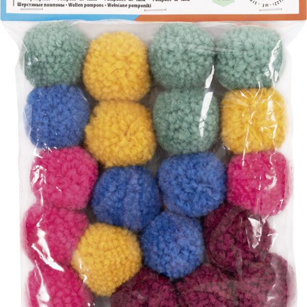 Gekleurde pomponnen 'Party', 24 stuks