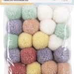 Viltwolpompons pastel gemixt 24 stuks