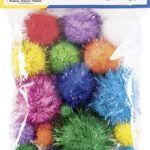 Prachtige regenboog pompons, gemengde maten