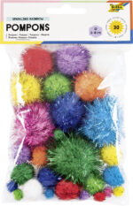 Prachtige regenboog pompons, gemengde maten