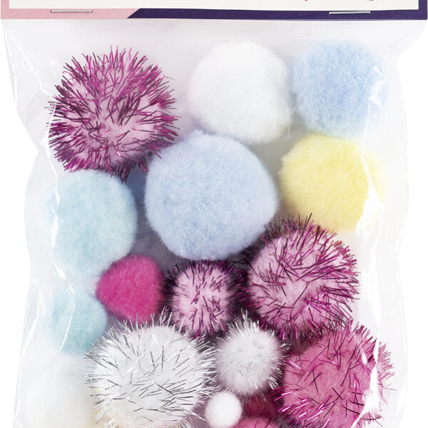 Pompons Eenhoorn, gemengde maten