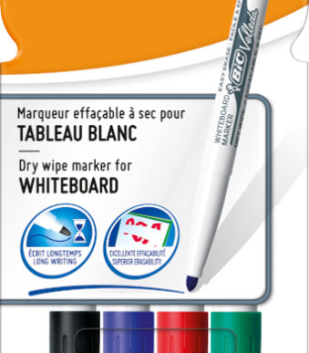 BIC Whiteboardmarker Velleda 1741, ronde punt, 1,4 mm, 4 in etui