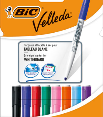 BIC Whiteboardmarker Velleda 1741, ronde punt, 1,4 mm, 8 in etui