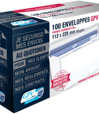 GPV envelop SECURE, 112x225 mm, wit, z. venster, 90 g/m2, zelfkl., 100 st