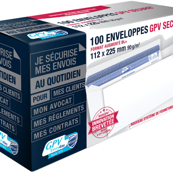 GPV envelop SECURE, 112x225 mm, wit, z. venster, 90 g/m2, zelfkl., 100 st