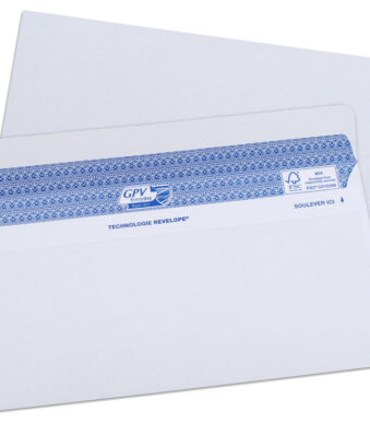 GPV envelop SECURE, 112x225 mm, wit, z. venster, 90 g/m2, zelfkl., 100 st