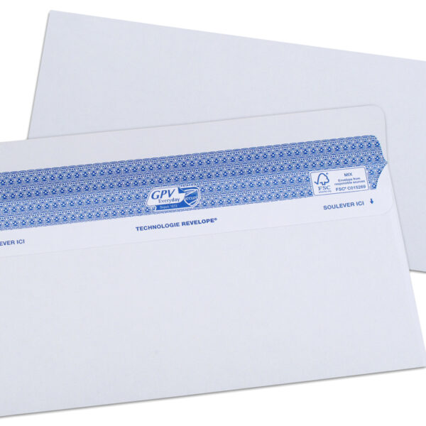 GPV envelop SECURE, 112x225 mm, wit, z. venster, 90 g/m2, zelfkl., 100 st