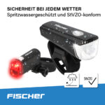 FISCHER verlichtingsset voor de fiets op batterijen, 20 Lux