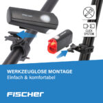 FISCHER verlichtingsset voor de fiets op batterijen, 20 Lux