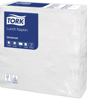 TORK Lunch-servetten, 300 x 300 mm, 1-laags, wit