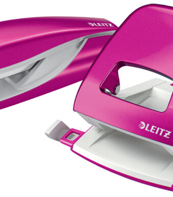 LEITZ nietmachine en perforator set Nexxt WOW, roze-metallic