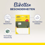 AVERY Zweckform naametiketten, 80 x 54 mm, verwijderbaar, wit, 10 vel, handschrift