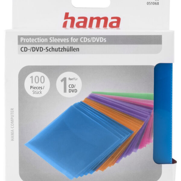 hama CD-/DVD-hoes, PP, kleuren assorti, boven open