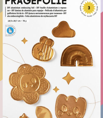 Koperen stempelfoliemap, formaat 185 x 290 mm, 3 vellen