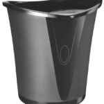 LEITZ prullenbak Allura, van kunststof, 18 liter, rond, zwart