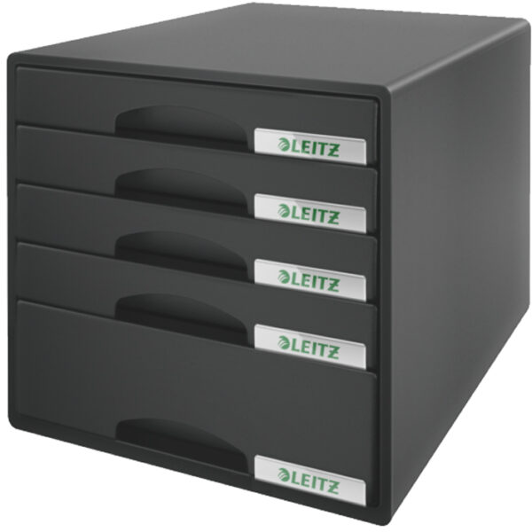 LEITZ schuifladenbox Plus, 5 lades, zwart