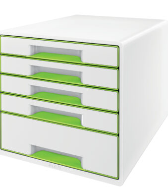 LEITZ schuifladenbox WOW CUBE, 5 lades, parelwit/groen