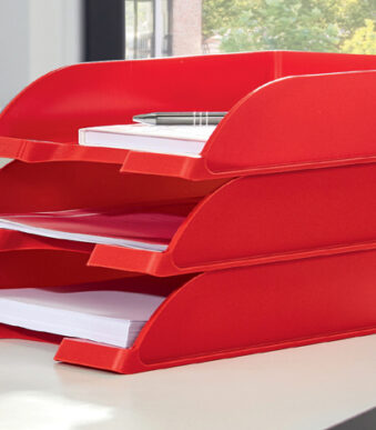 LEITZ brievenbakje Plus WOW, A4, polystyrol, rood