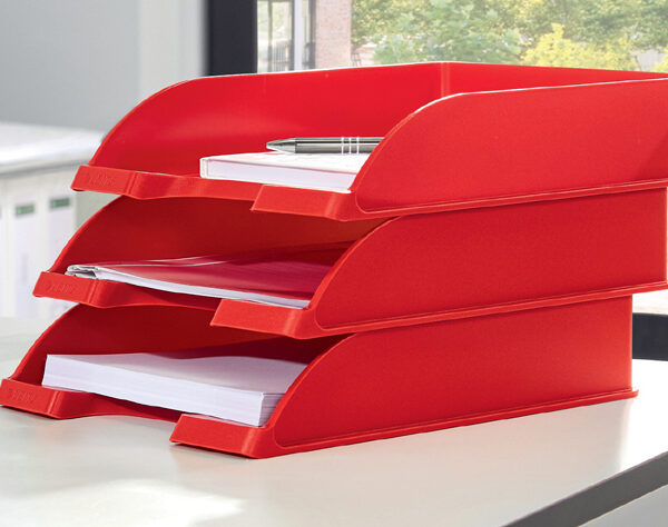 LEITZ brievenbakje Plus WOW, A4, polystyrol, rood