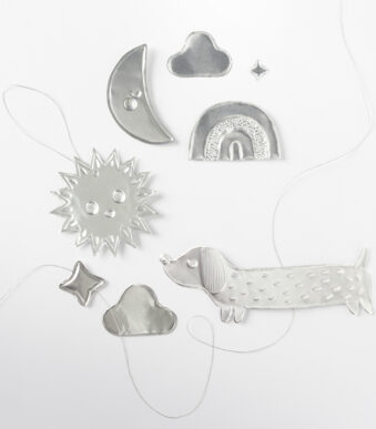 Creatieve folieportefeuille, 185 x 290 mm, 3 vellen, zilver