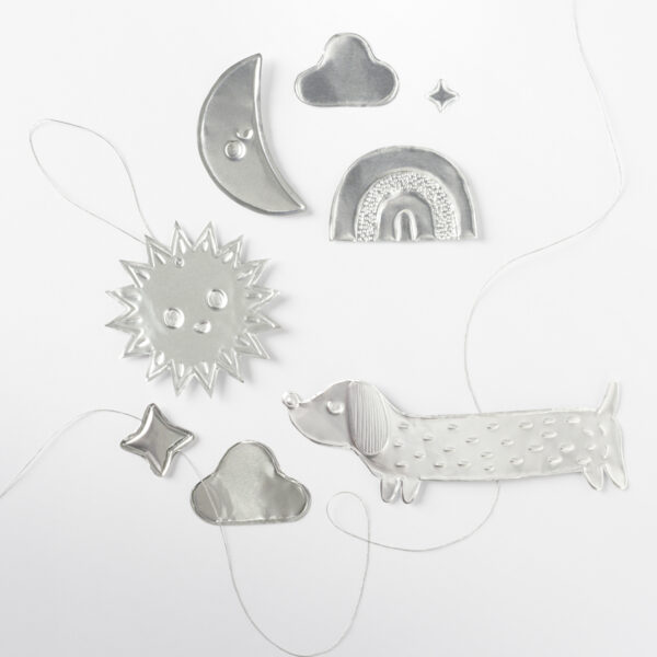 Creatieve folieportefeuille, 185 x 290 mm, 3 vellen, zilver