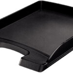LEITZ brievenbakje, Plus Laag, DIN A4, polystyrol, zwart