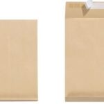 Herlitz plooibare verzendmap B4, met plakstrip, bruin